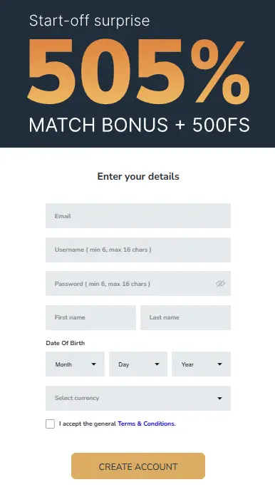Limitless Casino Australia signup